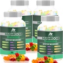 BIO VITALICA Gummies - 10 Gumki z grzybami z grzybami Lwa, Reishi, Chaga, Cordyceps & More - Gummeje Wegańskie owocowe - Non-GMO, Gluten- Free, Plant - 4 opakowania