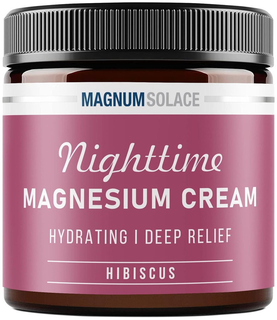 Magnezu Lotion - Nawadniający krem nocny Stosować do nóg, ramion lub klatki piersiowej - Chlorowodór tematyczny USA Made and Safe for Kids (Hibiscus)
