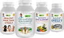 ANDREW LESSMAN 4 Product Customer Favorites Bundle - 60 Count Each of Circulation & Vein Support, Healthy Hair, Skin and Nails, Ultimate Eye Support, and Maximum Essential Omega-3 (Orange)