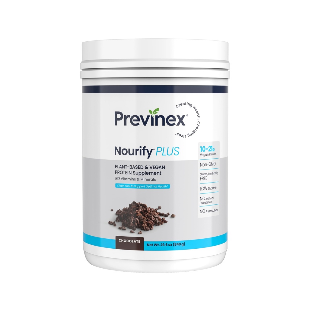 Nourify Plus Wstrząs białkowy na bazie plantacji - wszystkie naturalne białka wegańskie proszek, wysoki poziom białka i niski cukier, Gluten wolny, Soi wolny i mleczny, Czekoladowy proszek białkowy (29.3 oz)