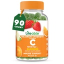 Żywa witamina C - Great Desting Natural Flavor Gummy Supplement - Wegetariański GMO-Free Chewable Vitamin - dla immunologicznego wsparcia - 90 Gummies (1050 mg)