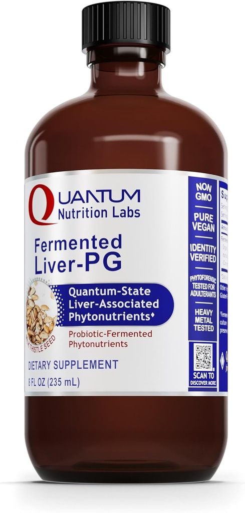 QNL Fermented INF-PG - Vegan Liver Aid Supplement - Zawiera organiczną Turmeric & Milk Thistle - Suplement do wsparcia wątroby dla kobiet i mężczyzn - 8 fl oz