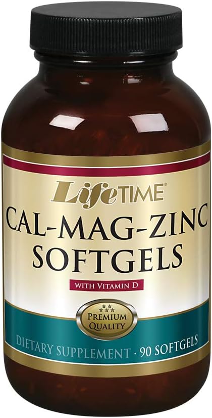 LIFETIME Wapnia Magnezu Cynk w / witaminy D 124; Wsparcie kości, mięśni i odporności zdrowia 124; Łatwe wchłanianie 124; Softgel kapsułki 124; 90 Kapsułki, 30 Serings