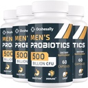 Probiotyki dla mężczyzn, 500 Miliard CFU & 12 Szczepy Mens probiotyczne, z Turmeric, Żurawiny, Goji - Probiotyki dla zdrowia pożywienia, Gut, Immune & Bloating, Prostate & Urnary Tract Health, 240 kapsułki