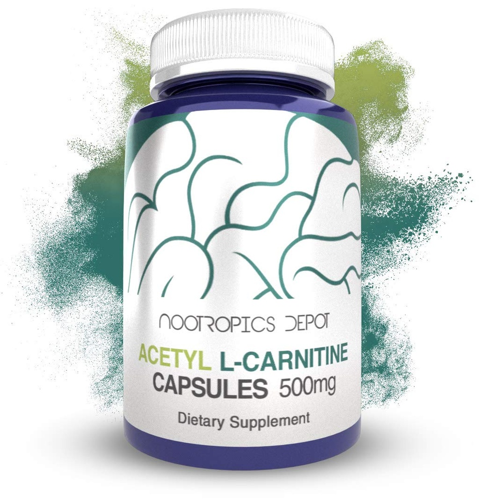 Nootropics Depot Acetyl L- Karnityna Kapsułki 124; 500 mg 124; 90 Hrabia 124; HCL Formularz 124; Suplement energetyczny 124; Wspomaga Mitochondrial Function 124; ALCAR HCL