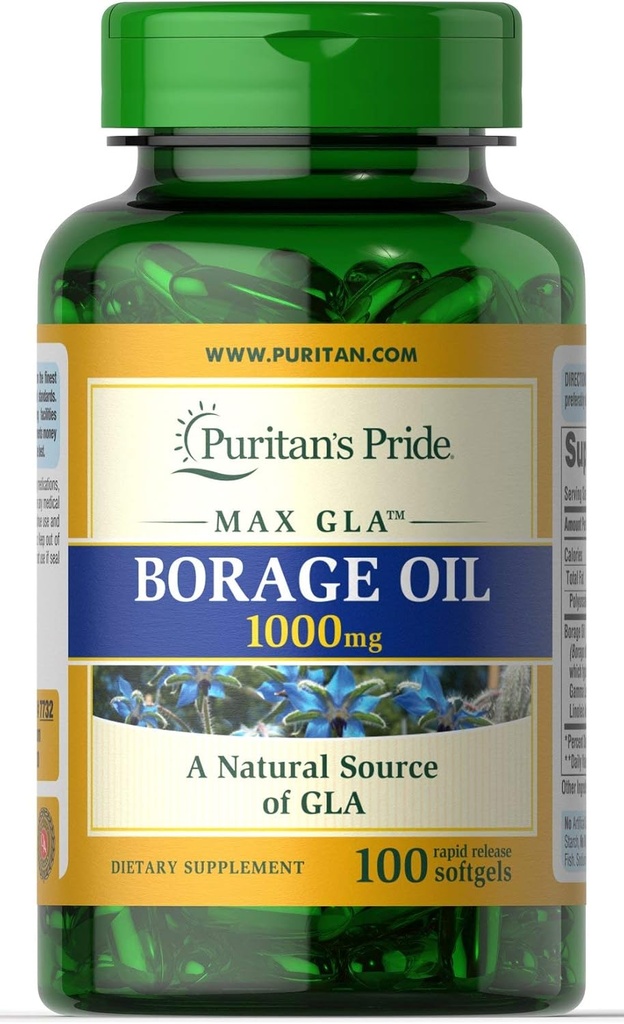 Purytans Pride Borage Oil, 1 Gram