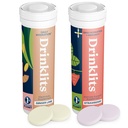 Drinklits Ginger- Lime Electrolyte Hydration & Strawberry Immunity Tablets (2) Tube Combo Pack Retail 124; Great Taste - Gluten Free - Daily Use Detaily 124; 20 Servings (10 Tablets per Tube)