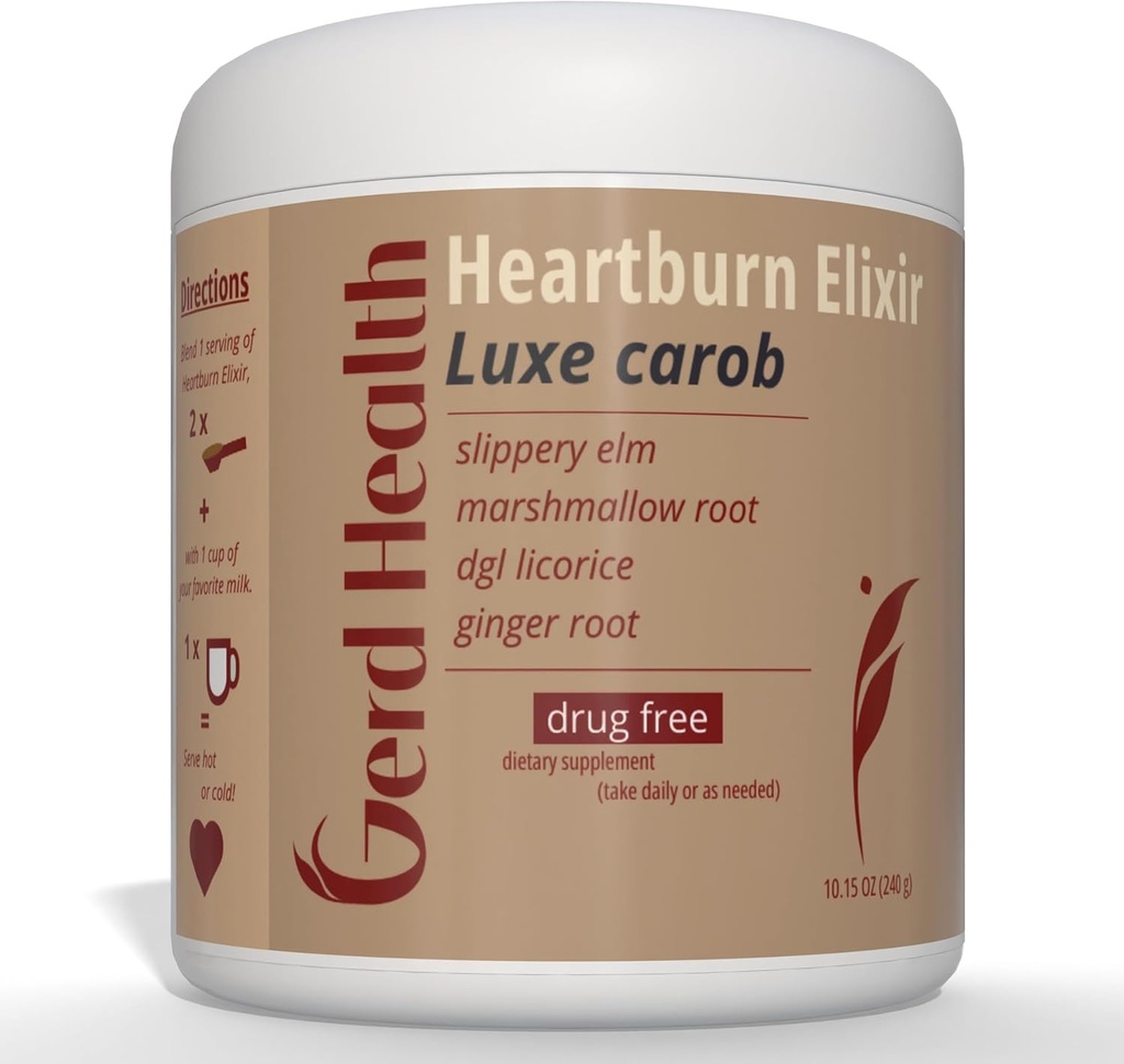 Heartburn Elixir: Napoje ziołowe w proszku wykonane z korzenia Marshmallow, Śliski Kora Elm & DGL Licorice