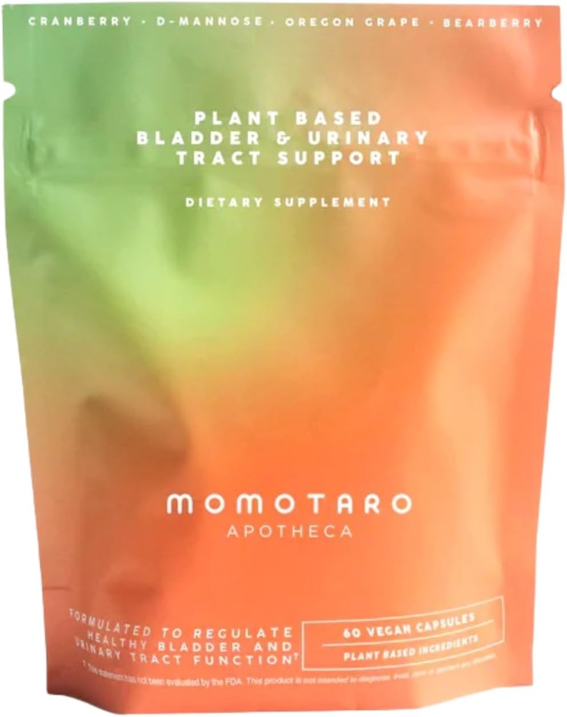 MOMOTARO APOTHECA Suplement do pielęgnacji dróg moczowych, Natural Vaginal & Bladder Health, Urynary Tract Supplements - Żurawina, D Mannoza, Wegan - Naturalne wsparcie dla zdrowia pochwy, pH Równowaga 60 Kapsułki