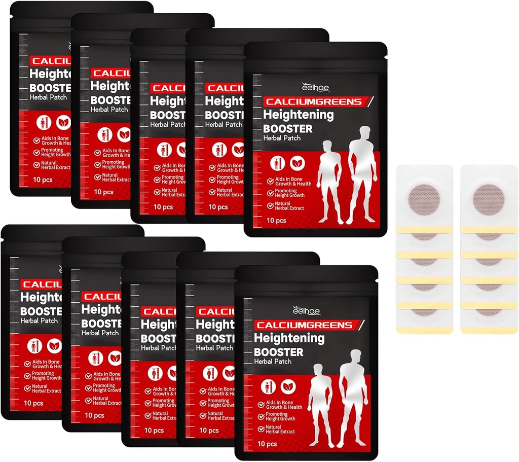 Ziołowa łata wsparcia wapniowego Hooghtening Booster Herbal Patch Growth Patch, Ziołowy wzrost rosnąca łata stóp, Promowanie wzrostu mięśni szkieletowych (8pack)