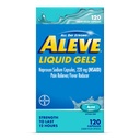 Aleve Kapsułki płynne, Naproxen Kapsułki sodowe 220 mg (NLPZ), Reliever Pain / Fever Reducer, Szybka ulga bólowa, 120 Liczba