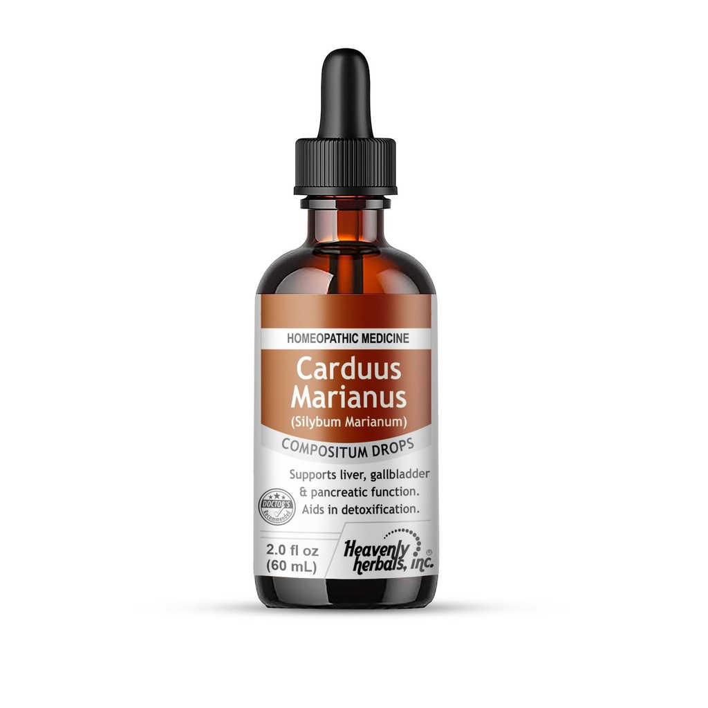 Niebieskie Herbals, Inc. Carduus Marianus Compositum Homeopatic Drops, Wspiera wątrobę, pęcherzyk żółciowy i funkcji trzustki. Pomaga w detoksykacji. 2,0 fl oz (bez alkoholu)
