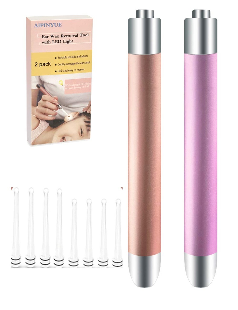 Zestaw do czyszczenia uszu Ucho Pick Wełna Remove Narzędzie do usuwania Wosk LED Lights Zestaw do czyszczenia uszu Aktualizacja wersji Non-Slip Soft Soft Safety Spoon Head