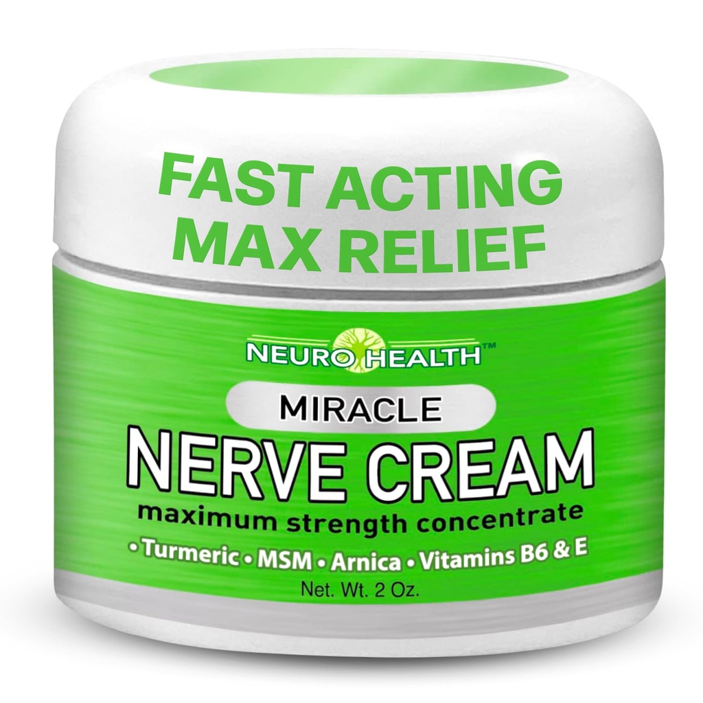 Cud Nerve Cream - Maksymalna wytrzymałość - Turmeric i Arnica Mieszanka dla Neuropathy Discomfort Relief - Soothing Foot & Hand Formula z MSM, B6, E - Made in USA