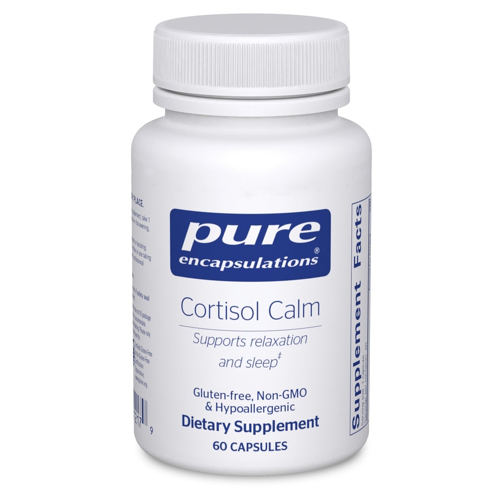 Czyste enkapsulacje Cortisol Calm - Wspiera Cortisol Health & Relaxation - Zawiera Ashwagandha & L- Theanine - Resteful Sleep - 60 Kapsułki