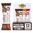 Przedłużenie bez cukru Bary białka, Idealne przekąski cukrzycowe, Wysokie Białko i włókno, Kontrola głodu & Stabilna energia, Niskie węglowodany, Keto Friendly (12 Count, Pack Variety)