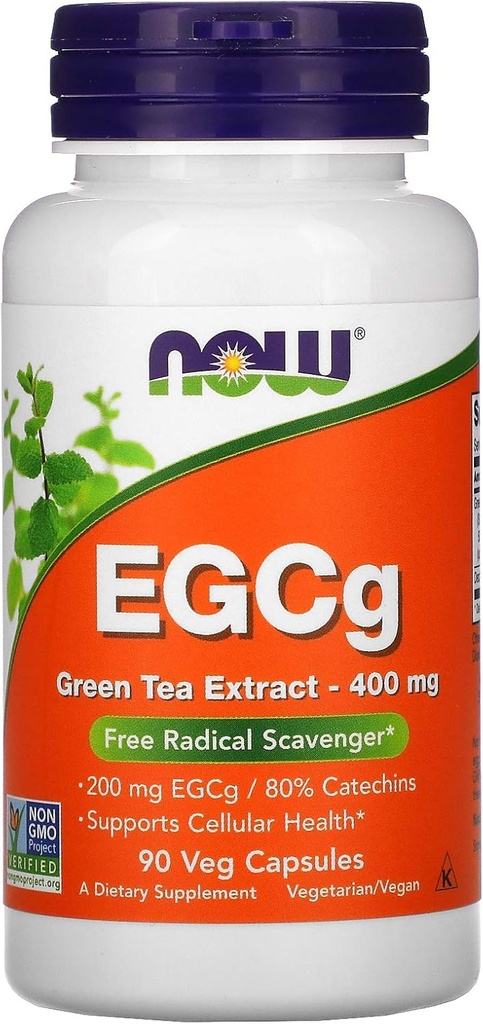 Teraz żywność EGCG 400mg Zielona herbata, 90 CT