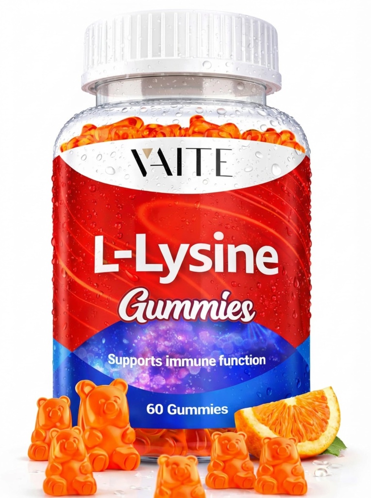 L- Lysine 1000mg Gummies - Wspiera skórę, Lip, Wegan, Gluten Free, Witaminy dla dorosłych Tkanka Zdrowie i System immunologiczny, Chewables, Amino Acid Suplement witaminy i złożone suplementy, Non-GMO
