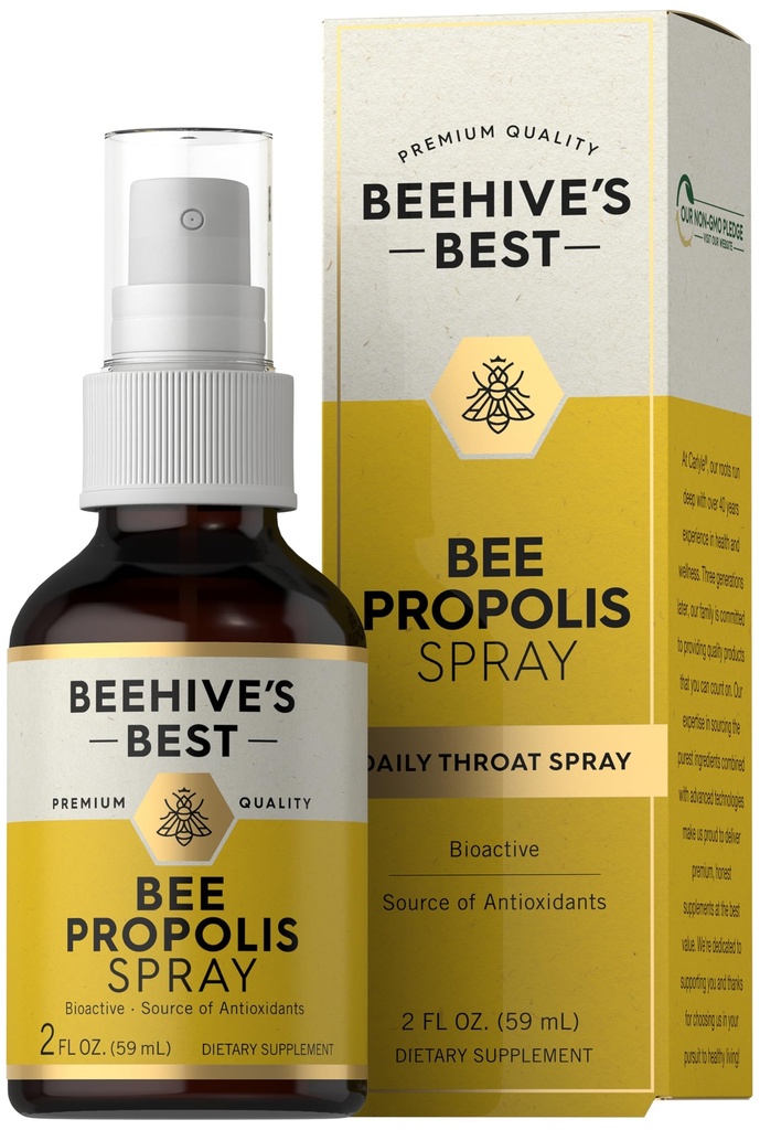 Carlyle Bee Propolis Spray Spray 124; 2 fl oz 124; Źródło przeciwutleniaczy 124; Bioactive Supplement Agregat 124; Non-GMO Agregat 124; Bee 's Bee' s Best