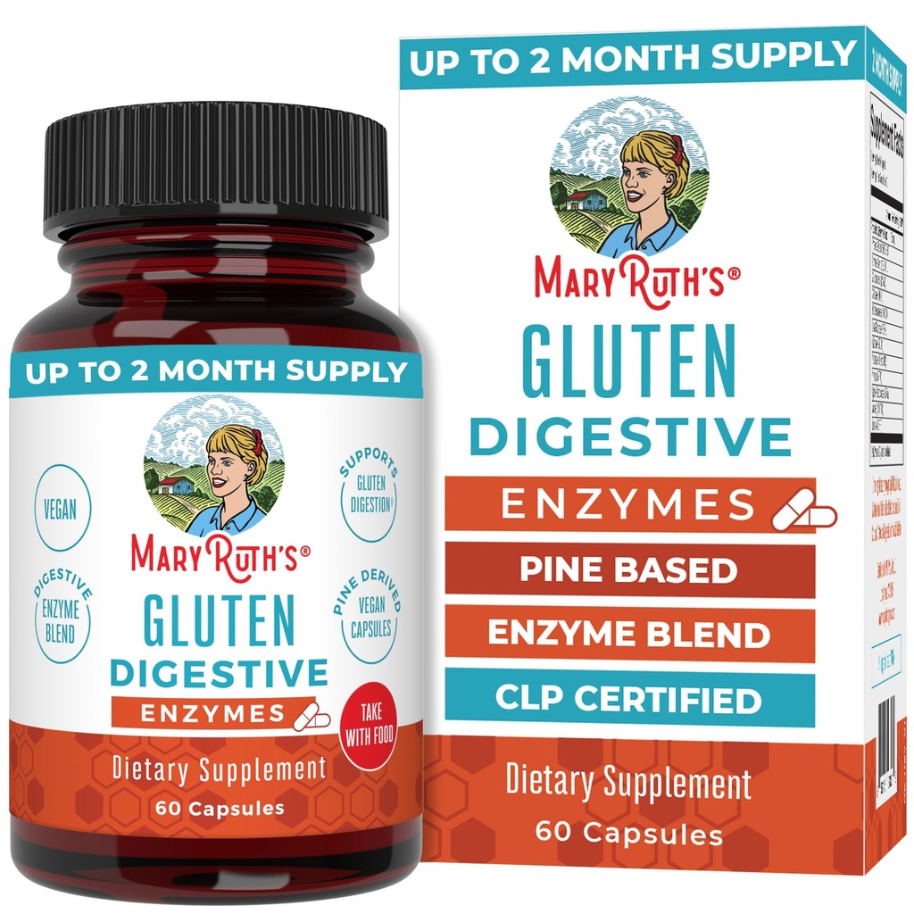 MaryRuth Organic Gluten Enzymy Kapsułki 124; Enzymy Suplement do Gut Wsparcie Zdrowia 124; Gluten Pokarm 124; & Nutricent Wchłanianie 124; Wegan 124; Gluten Bezpłatne 124; 60 Liczba