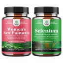 Paleta piły o dużej mocy Palmetto dla kobiet i suplement Supplement Thyroid Pure Selenium - Blocker DHT Tickening Witaminy do włosów Utrata - Suplement przeciwutleniacz i naturalnego immunologicznego Booster