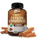 Nutric Flair Organic Ceylon Cynamon Supplement 1200mg, 120 Kapsułki - USDA Certified - Nie-GMO, Proszek gluten wolny, Pigułki przeciwutleniające