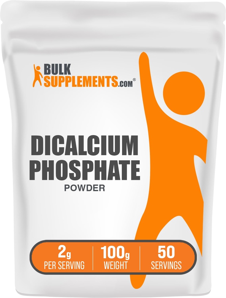 BulkSupplements.com Proszek z fosforanu diwapniowego - Suplement wapnia, Suplement DCP - Unflavored & Gluten Free, 2g na Serving, 100g (3.5 oz) (Opakowanie po 1)