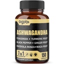 Ashwagandha Extract Capsules 7 Herbal Ingredients 8050 mg - Mieszane kozieradki, Maca, Turmeric, Rhodiola, Ginger & Black Pepper - Sen, Spirit, Immune & Energy Support - 5-miesięczne dostawy