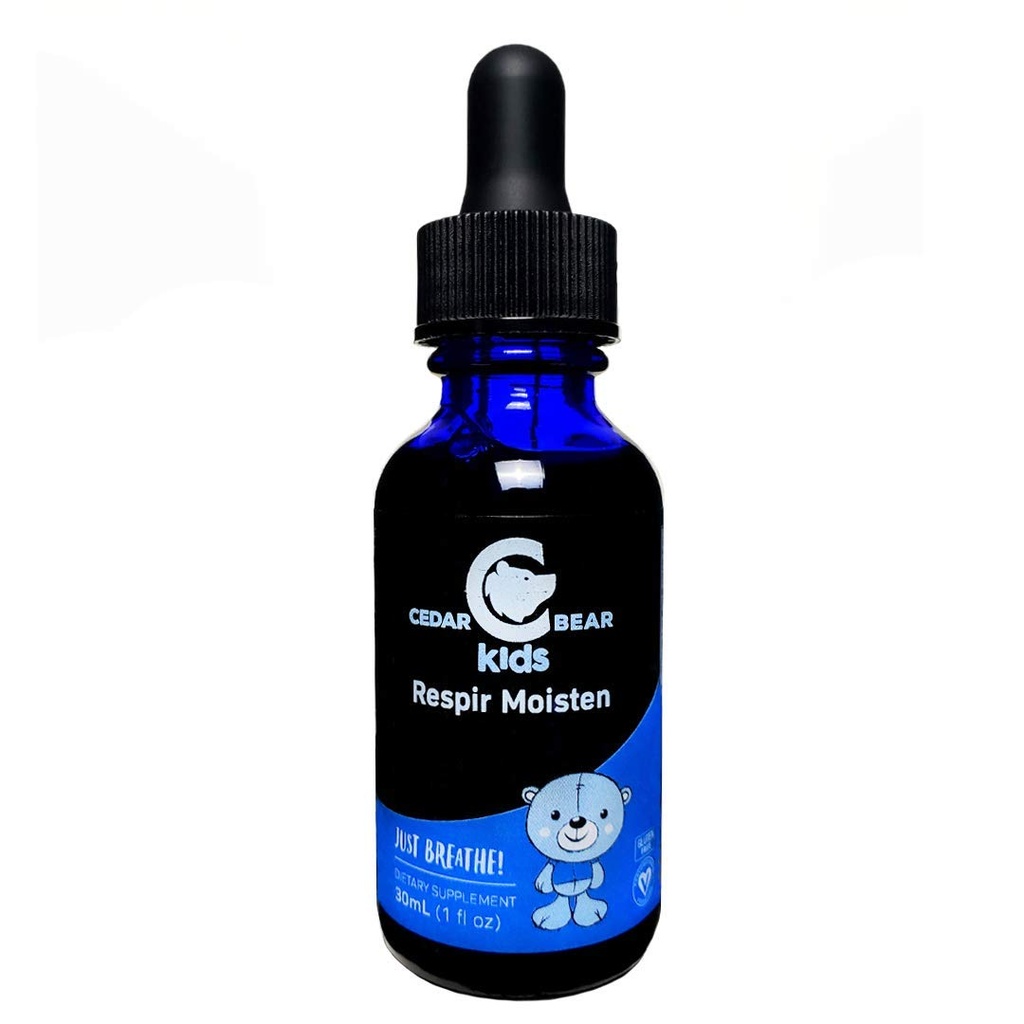 Cedar Bear Respir Moisten dla dzieci płynny suplement ziołowy, który nawilża i łagodzi podrażnione tkanki oddechowe i łagodzi sporadycznie suchych kubek 1 Fl Oz