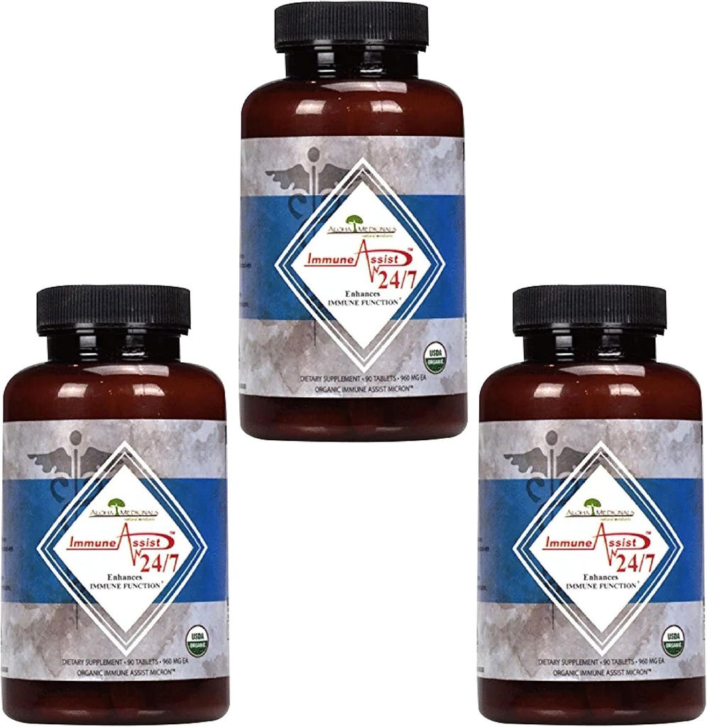 Aloha Medicinals - immunologiczny Assist 24 / 7, Organic Mushroom Supplement, immunologiczny Supplement Supplement, 90 tabletek Każdy, Opakowanie 3