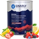 Gnally Nutrition BCAA Powder, Berry Lemonade - Wstępne ćwiczenia BCAAS Amino Acids - NSF Sport Certified - Suplement do wsparcia i odbudowy mięśni - Berry Lemonade z kofeiną, 10.58 oz