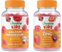 Żywy Cynk 25mg Dzieci + Wapnia Magnezu Dzieci, Gummies Bundle - Great Desting, Suplement witaminy, Gluten Free, GMO Free, Gummy do żucia