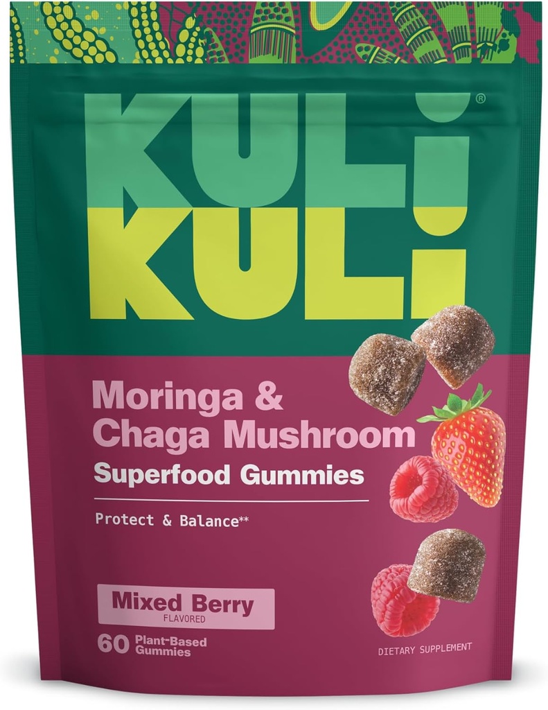 Kuli Kuli Super Energy Gummies - Energy Supplements with Moringa, Caffeine-Free Natural Energy Booster - 60 Non-GMO, Gluten-Free Moringa Gummies