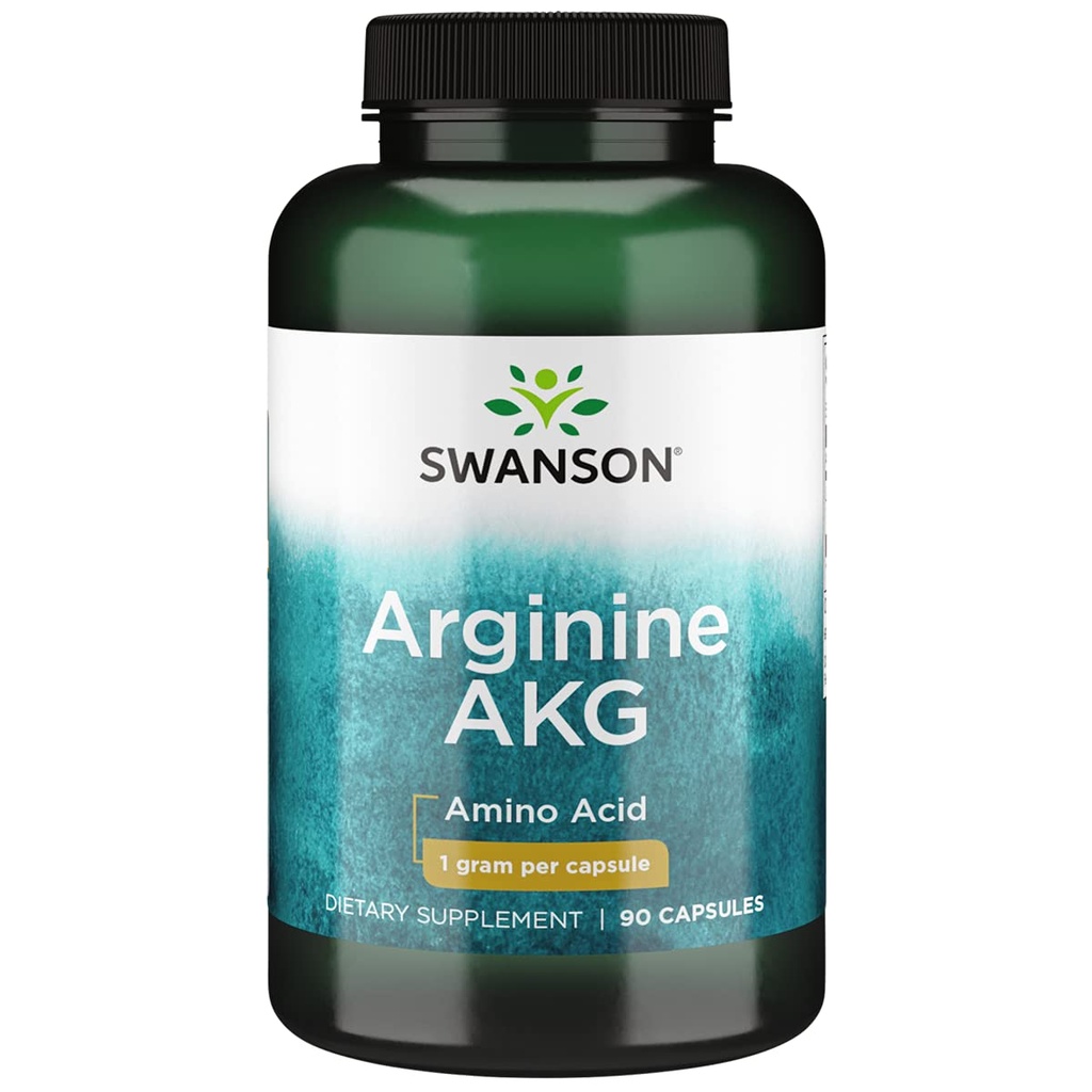 Swanson Amino Acid Maksymalna wytrzymałość Arginina Akg Tlenek azotu Enhancer 1000 Miligramy 90 Kapsułki