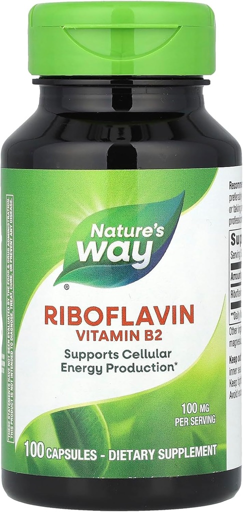Nature 's Way Witamina B2 100 mg Czapki, 2 szt.