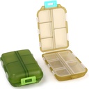 2PCS Cute Pill Organizator, Travel Pill Box, Mały pojemnik pill, Organizator medycyny do torebki, z 10 Komory dla różnych leków