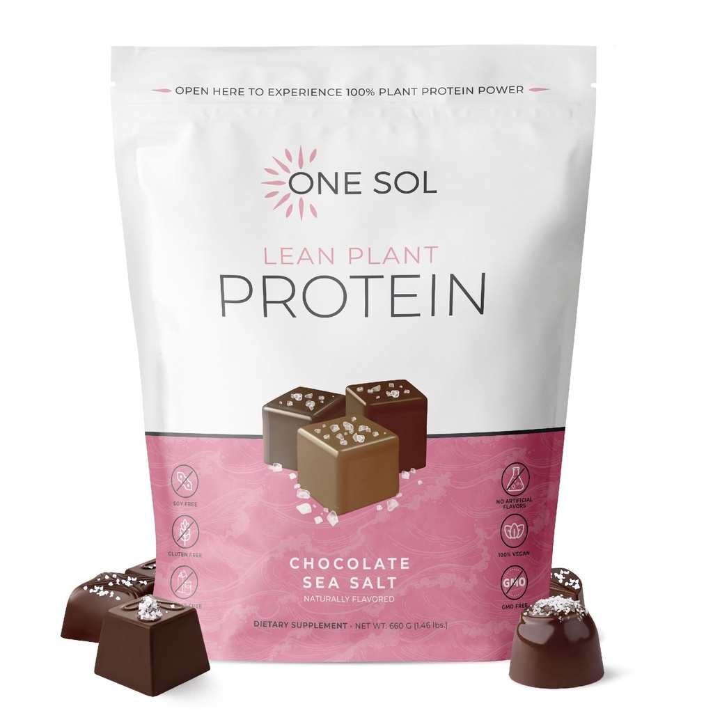 Jeden Sol Lean Plant- Based Protein Powder, Pea & Brown Rice Protein, Low Carb, Vegan Friendly - Gluten, Laktoza, & Soy Free - No Added Sugar, Non-GMO, Czyste odżywianie, Nie wzdęcia (Sola z Morza Czekoladowego)
