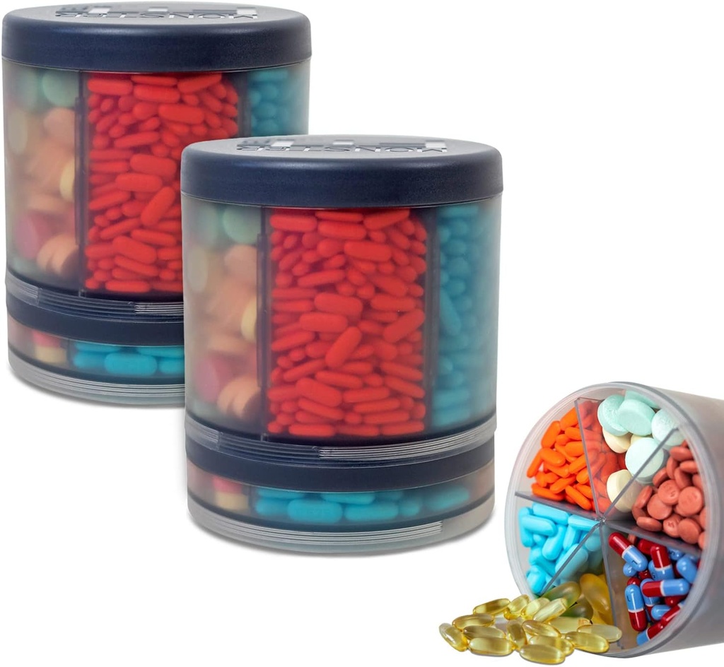 Monster Supplement Pill Dispenser, Medycyna, Medycyna, Medycyna, Przenośne odpinane podróży Med Holder Container, Karton przechowywania witaminy, Lifetime Subskrypcja do aplikacji Medisafe (Monster Fit 10-2 Pack)