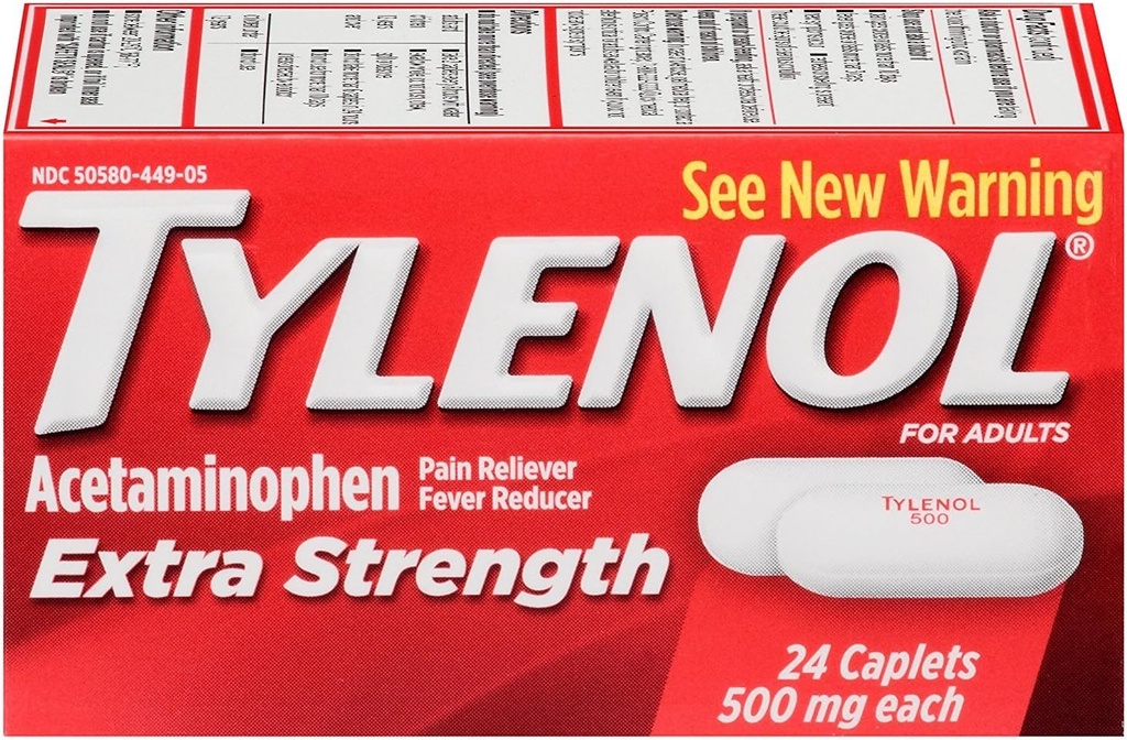 TYLENOL Acetaminofen 500 mg Kapsułki 24 każdy
