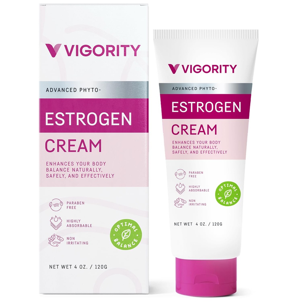 Estrogen krem dla kobiet, naturalne bioidentyczne, Gorące błyski menopauzy ulgi, Estrogen krem z dzikim Yam, Menstrual Cycle & Body Balance Support, pomaga zmniejszyć Gorące błyski, Paraben- Free, Wegan, 3- Miesiąc dostaw (4 Oz)