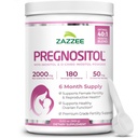 Proszek Zazzee PREGNOSIDON, 6 miesięcy dostaw, Myo- Inozytol i D- Chiro- Inozytol 40: 1 Mieszanka płodności, Bezpłatny Scoop dla dawki specyficznej, Premium Balanced Formuła, 183 Służenie, Wegan, All- Natural i Non-GMO