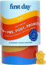 PIERWSZY DZIEŃ Dzieci 3- in-1 Probiotyczne Gummele - Prebiotyczne + Probiotyczne + Suplement Postbiotyczny - Wspiera Digestive & Oral Health, Immune Function & Energy Levels - 30- Day Supply