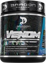 DRAGON PHARMA Venom Extreme Potency Pre- Trening, Laser Sharp Focus + Energia, Intensywna wydajność, Proven Składniki dla ulepszonego Vasodilation & Endurance (40 Służenie, Niebieski Malina)