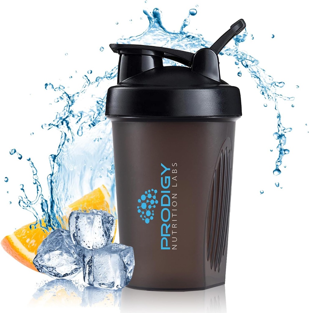 Prodigy Nutrition Labs Premium butelka shaker idealny do shakes protein i pre Workout -14 unce (czarny)