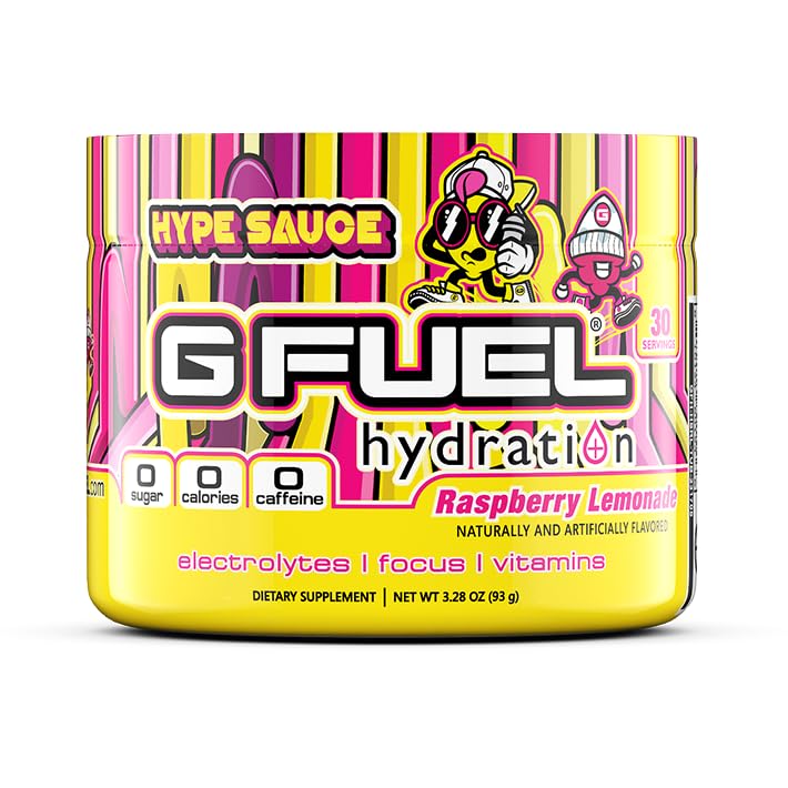 G Paliwo Hype Sauce Supreme Hydration, Electrolyte Powder Mix for Energy & Focus, Cukier i kofeina Free Supplement with Esential Vitamin & Minerals, Malina Lemonade Flavor, 3.3 oz - 30 Służenie