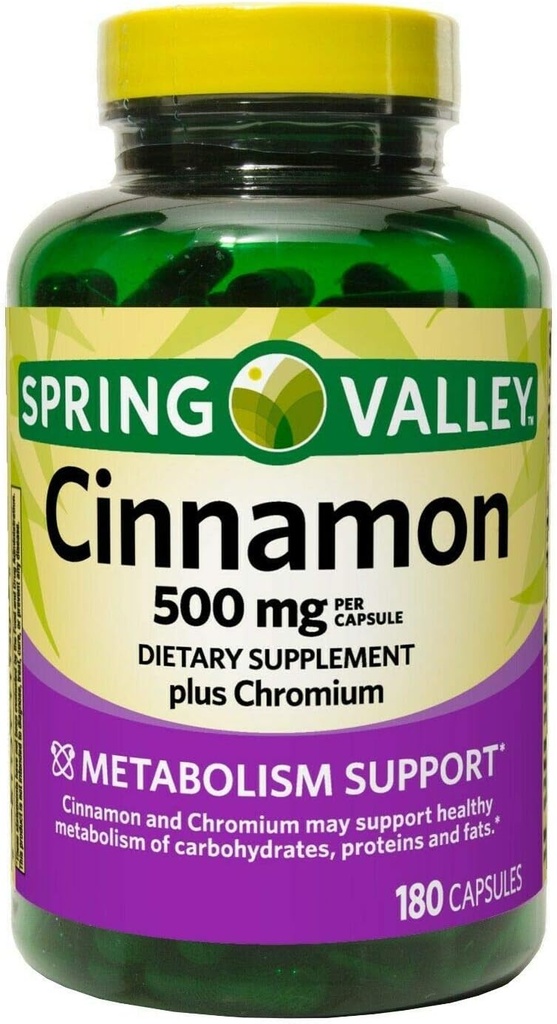 Spring Valley Cynamon 500 mg Wsparcie dla metabolizmu