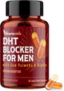 Blocker DHT dla mężczyzn 124; Suplement do wzrostu włosów z Saw Palmetto & Biotin - Witaminy wzrostu włosów - Regroth włosów - Natural Hair Loss Supplements Liquid- Wypełniony - Proprietary Herbal Mieszanki (90 Kapsułki)
