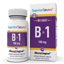 Superior Source B-1 100 mg - Suplement Witaminy B wspomaga zdrową energię i wzrost - Formuła wsparcia układu nerwowego i trawiennego z Tiaminą - 100 Podjęzykowe tabletki rozpuszczające