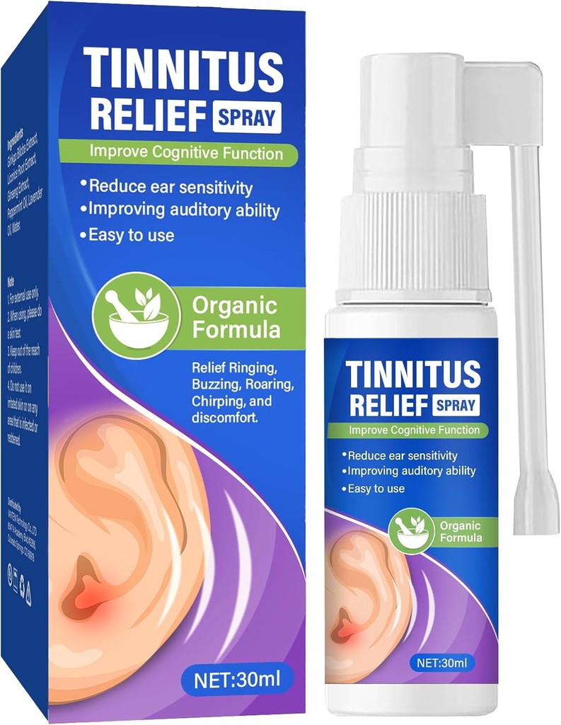 Szumy uszne Rêlief do pierścieniowych uszów, skuteczne Szumy uszne Rêlief Spray do leczenia szumów usznych, Uszy Wax Removal Spray do Rêlieves Szumy uszne, Uszy pleców, Uszy Uszy dyskomfortu, i Ucho, 30 ml