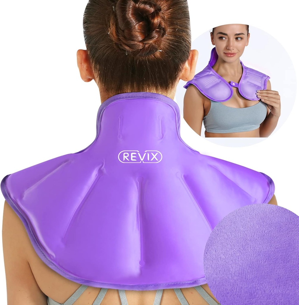REVIX Ramię Ice Pack wielokrotnego użytku Duży Ramię na szyi Ice Pack Owiń dla Upper Back Zmęczenie, Kojąca dyskomfort i zmęczenie, Purpurowy